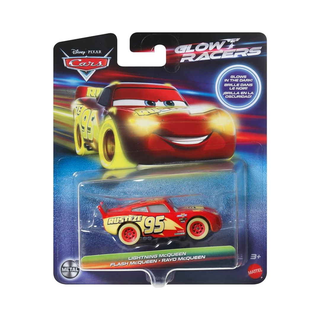 Relâmpago McQueen Glow Racers Cars Disney Pixar - Mattel Miniatura Carros