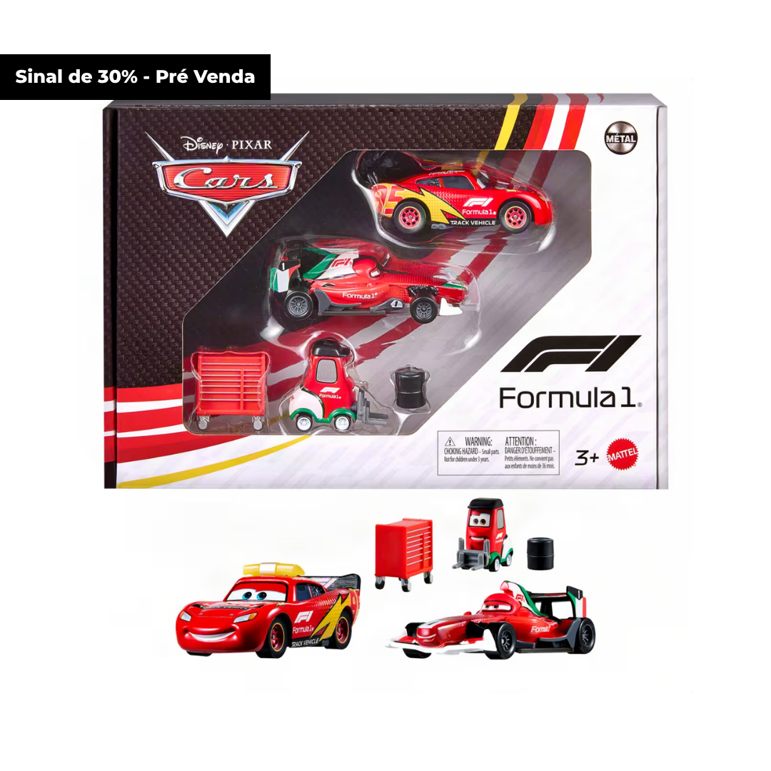 Pré Venda - Sinal 30% (R$350,00 a ser pago posteriormente) Mattel Disney and Pixar Cars x Formula 1 Multipack