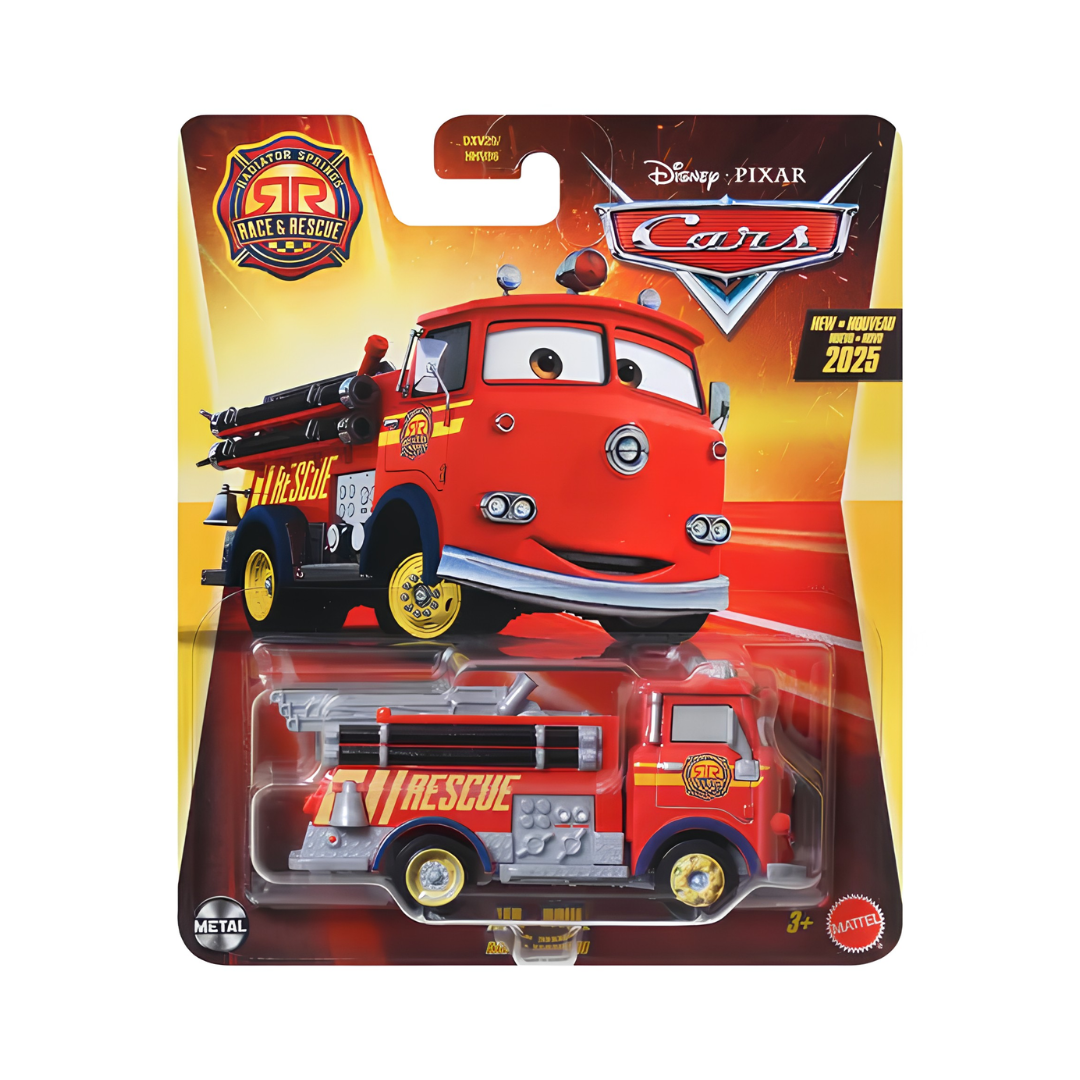 Red Race & Rescue Cars Disney Pixar - Mattel Miniatura Carros