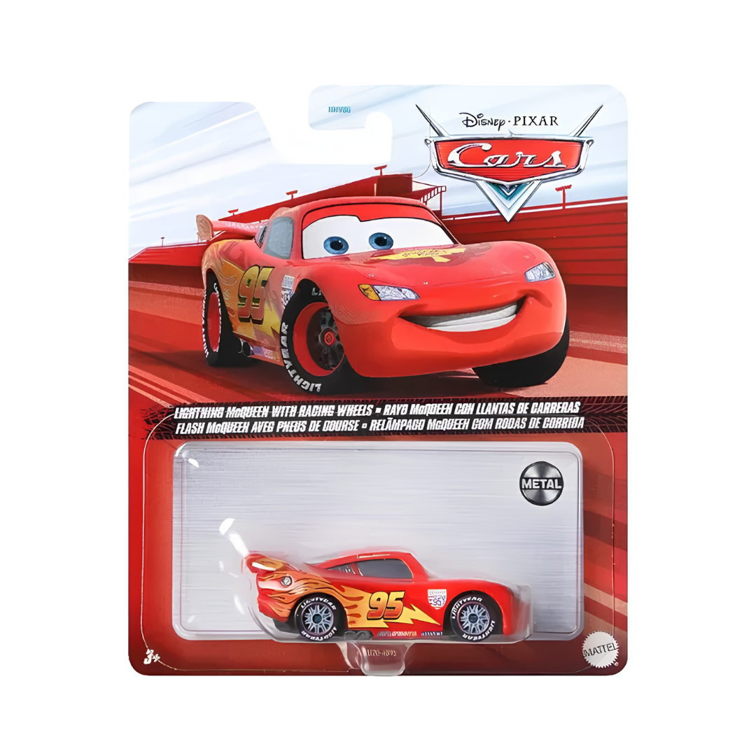 Relâmpago McQueen com Rodas de Corrida Cars Disney Pixar - Mattel Miniatura Carros