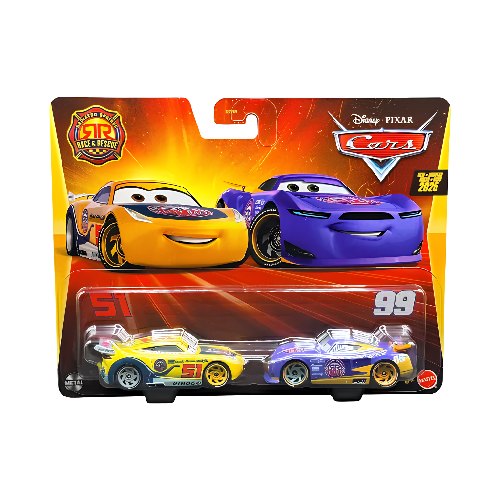 Cruz Ramirez e Danny Sweverz Race & Rescue Cars Disney Pixar - Mattel Miniatura Carros