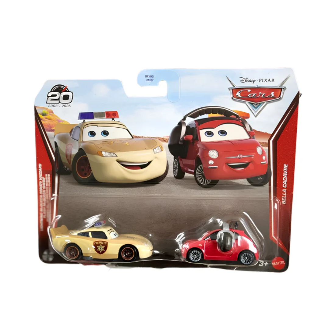 Relâmpago McQueen Deputy Nazzard e Bella Cadavre Edição 20 anos Cars Disney Pixar - Mattel Miniatura Carros