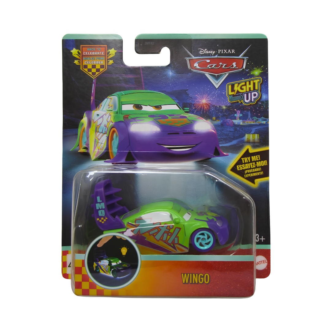 Wingo Race to Celebrate light up Cars Disney Pixar - Mattel Miniatura Carros