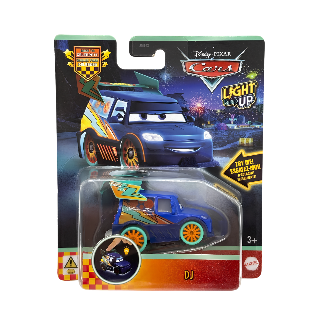 Dj Race to Celebrate light up Cars Disney Pixar - Mattel Miniatura Carros