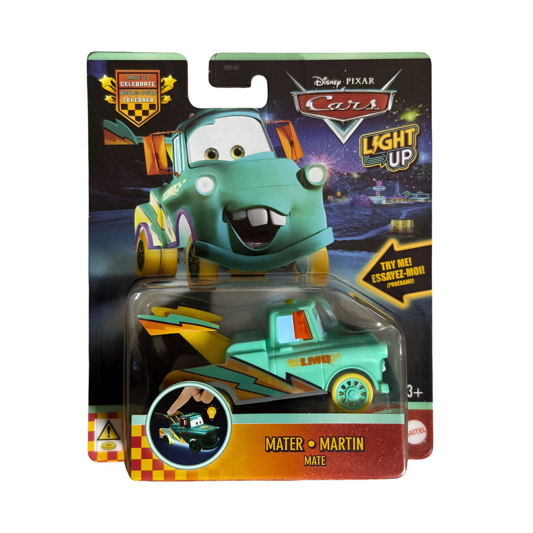 Mate Race to Celebrate light up Cars Disney Pixar - Mattel Miniatura Carros