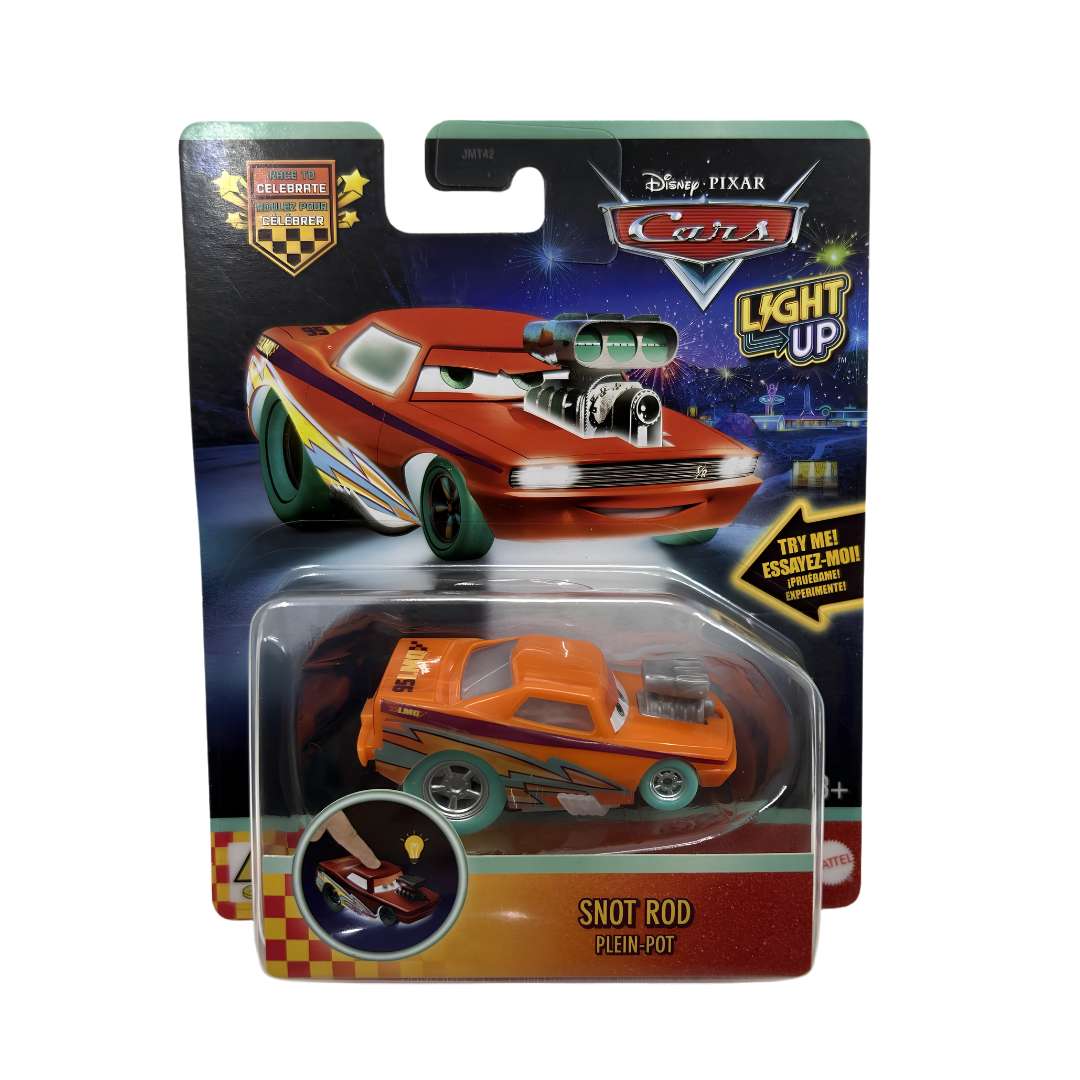 Snot Rod Race to Celebrate light up Cars Disney Pixar - Mattel Miniatura Carros